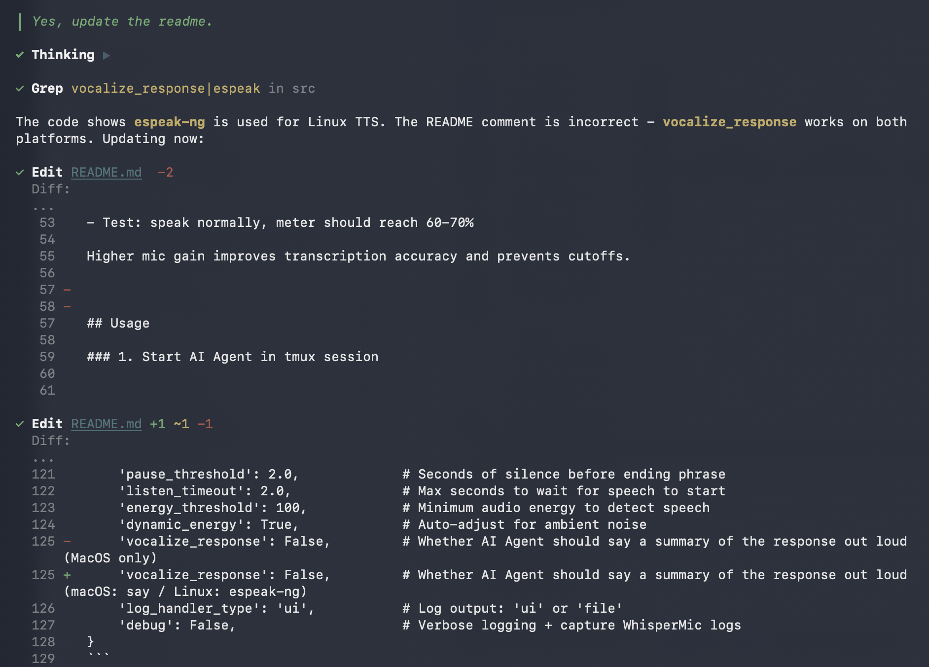 Third example result